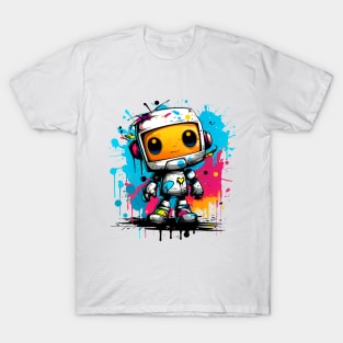 Cute cartoon Robot. Funny cyborg. T-Shirt